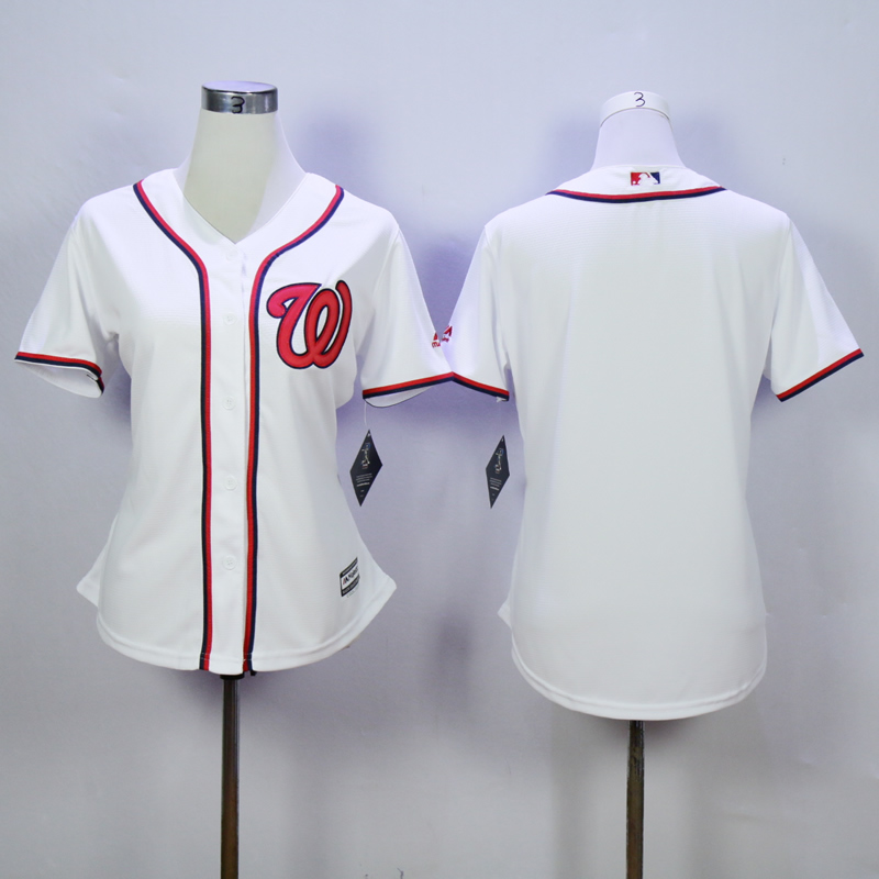 Women Washington Nationals Blank White MLB Jerseys